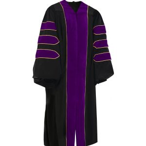 Doctoral Gown with Gold Piping