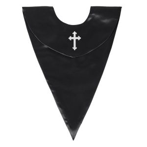 Unisex V Shape Choir Stole with White Cross