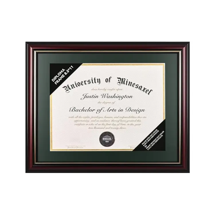 Graduation Diploma Frame Real Wood with Gold Trim for 8.5in×11in - Image 6