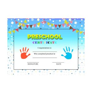 Preschool Graduation Diploma 8inx10in