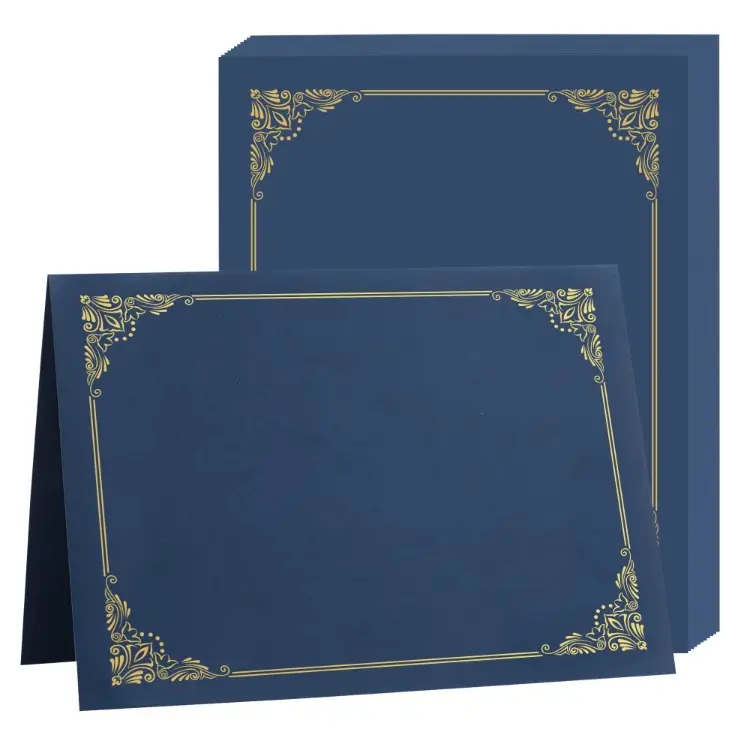 Certificate Holders with Elegant Gold-Trim