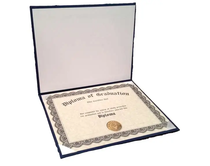 Diploma Cover w/ Stock Printed Diploma