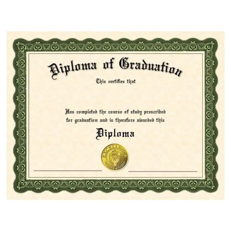 Diploma Cover w/ Stock Printed Diploma - Image 2